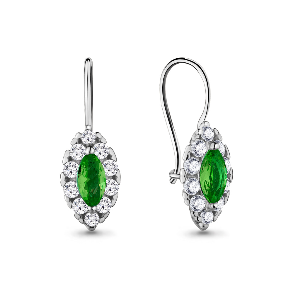 

Серьги из серебра с фианитом Aquamarine 40969Г_925_р, 40969Г_925_р