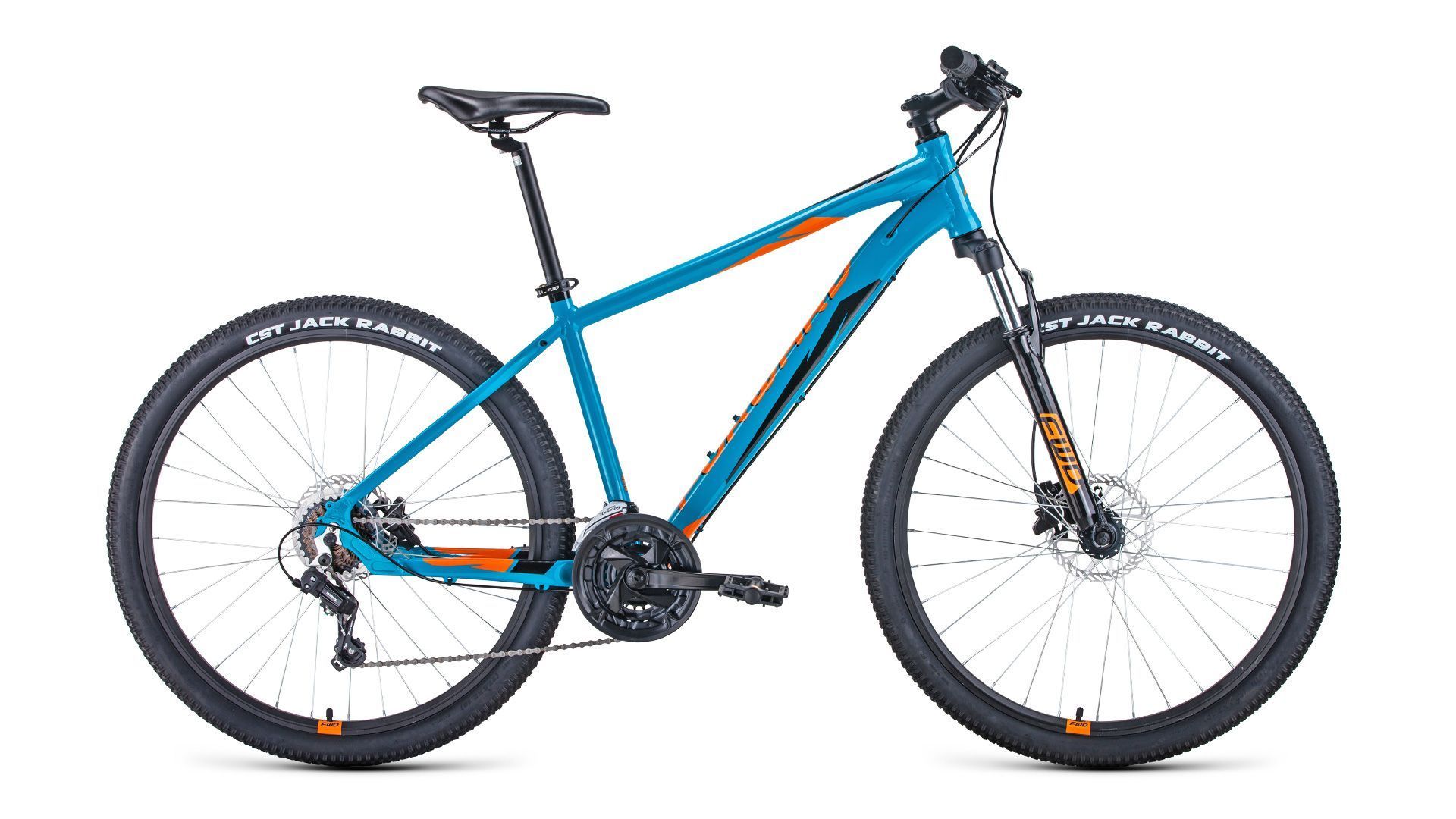 фото Горный велосипед forward apache 27,5 3.0 disc 2021 рост. 17" бирюзовый/оранжевый