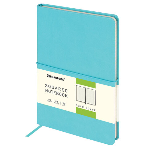 

Блокнот А5, Brauberg Metropolis X, 80 л., клетка, бирюзовый, 111035, 2 шт