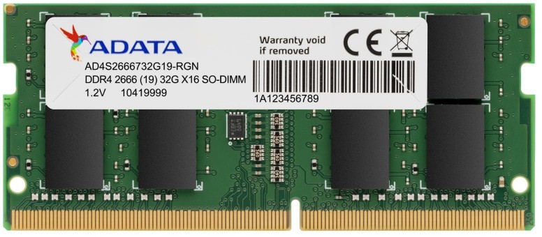 

Оперативная память ADATA 32GB ADATA DDR4 2666 SO DIMM, Premier
