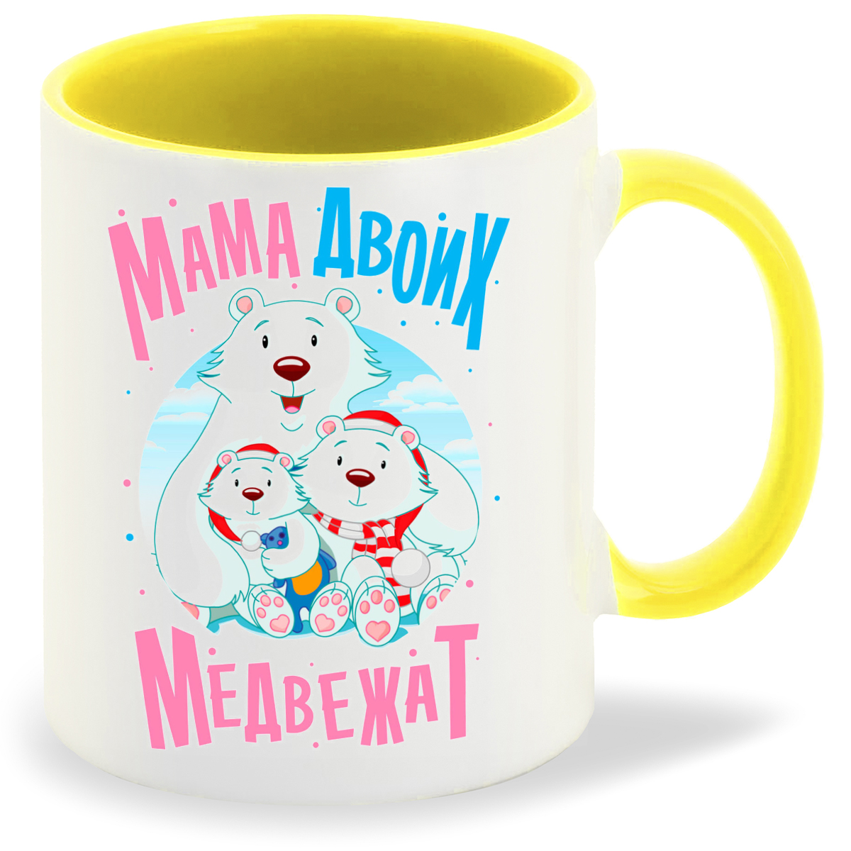 

Кружка CoolPodarok Семья. Мама двоих медвежат