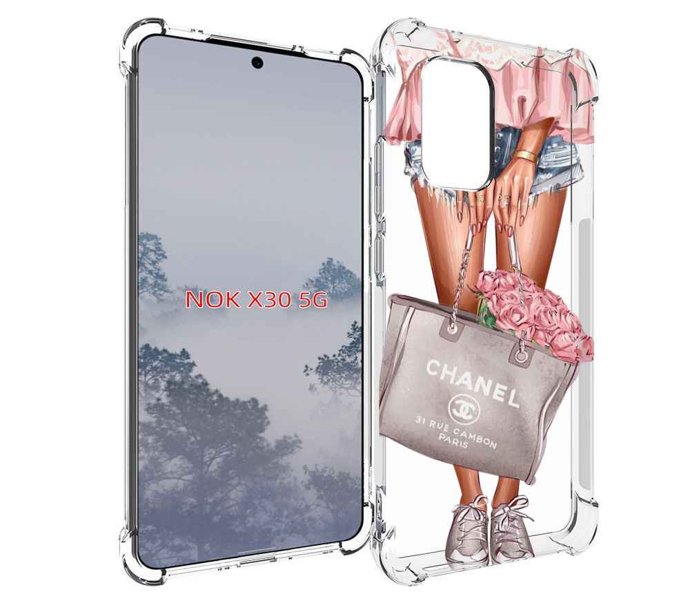 

Чехол MyPads Сумка-с-цветами женский для Nokia X30 5G, Tocco
