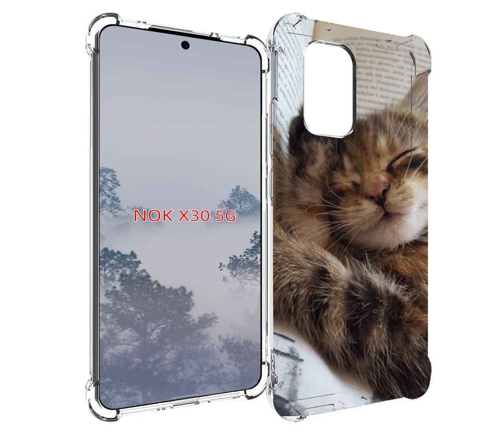 

Чехол MyPads Спящий-котенок для Nokia X30 5G, Tocco