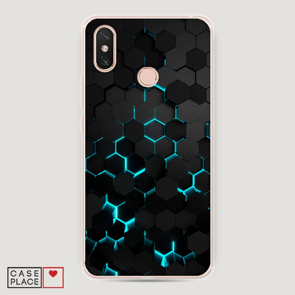 

Пластиковый чехол "Соты бирюзовые" на Xiaomi Mi Max 3