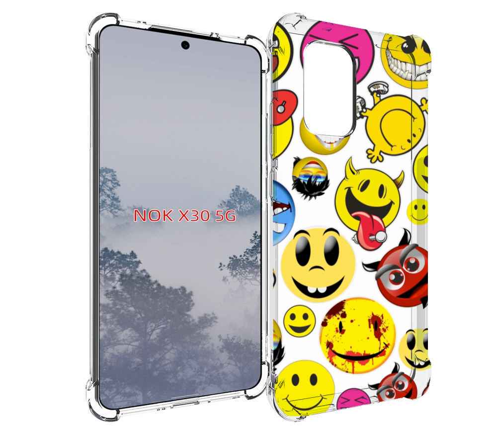 

Чехол MyPads Смайлики для Nokia X30 5G, Tocco