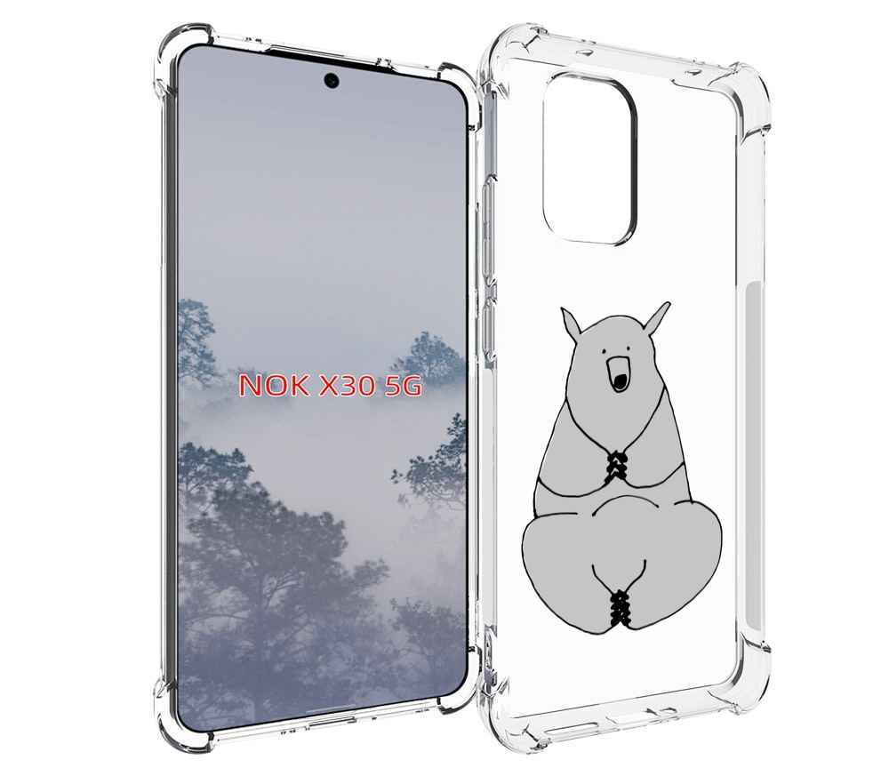

Чехол MyPads Серый медведь для Nokia X30 5G, Tocco