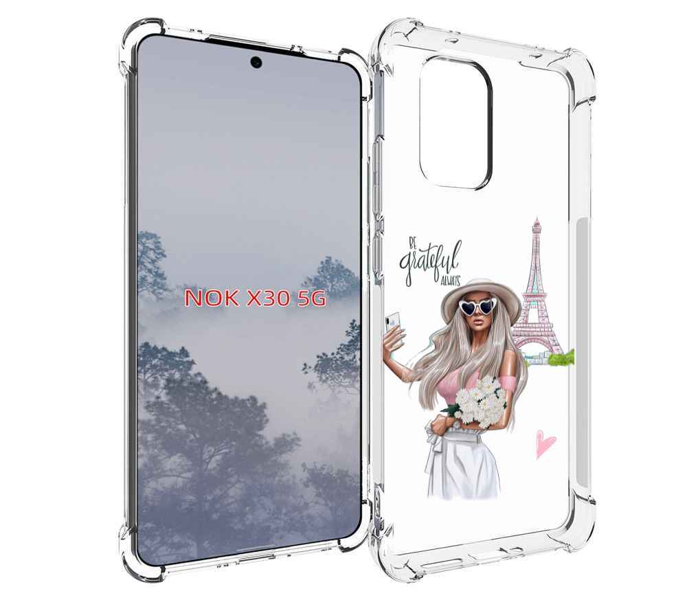 

Чехол MyPads Селфи-в-Париже женский для Nokia X30 5G, Tocco