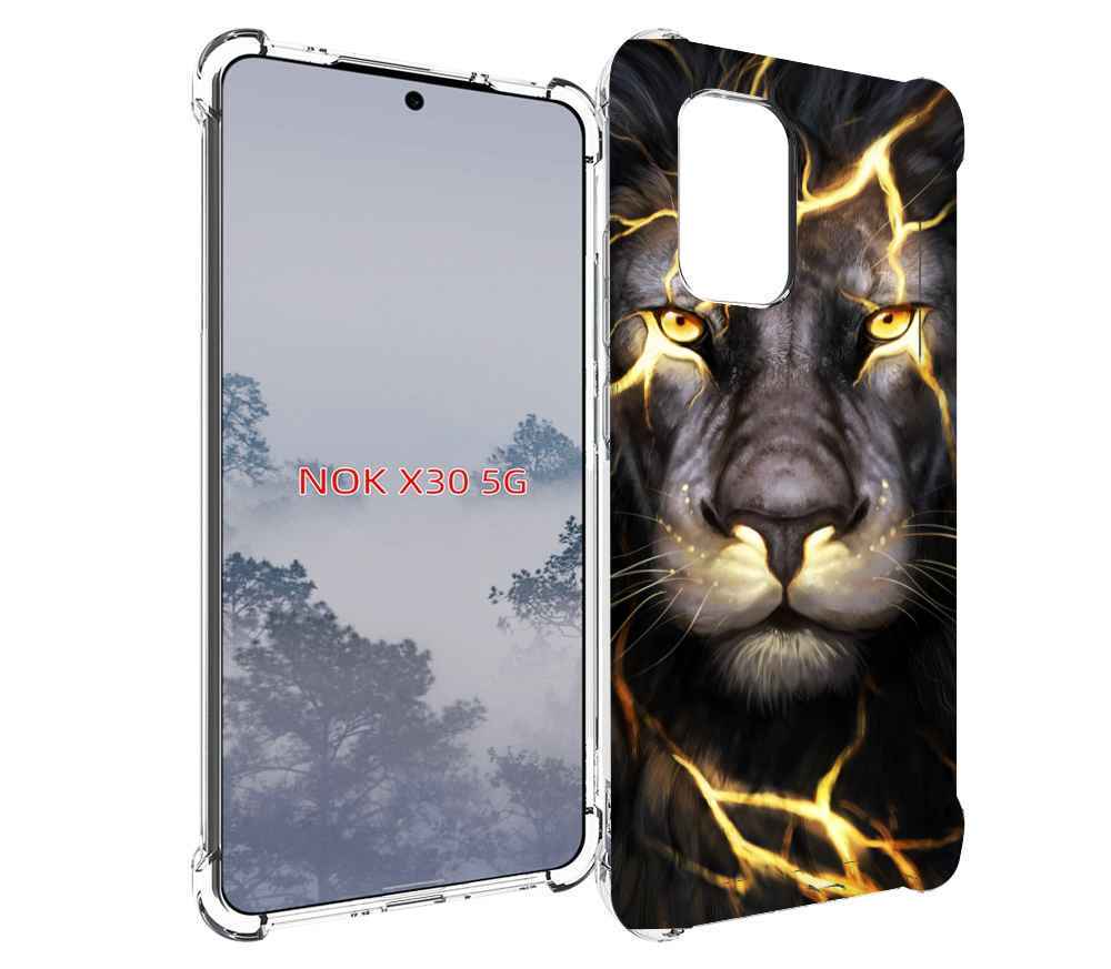 

Чехол MyPads Светящийся-лев мужской для Nokia X30 5G, Tocco