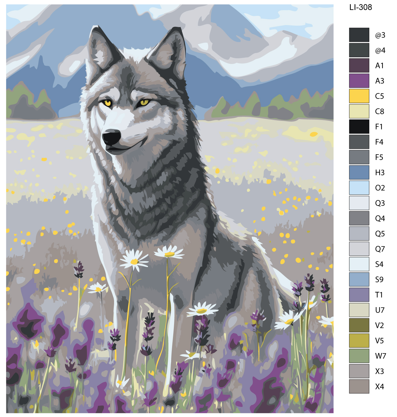 

Картина по номерам, Живопись по номерам, 72 x 90, LI-308, волк