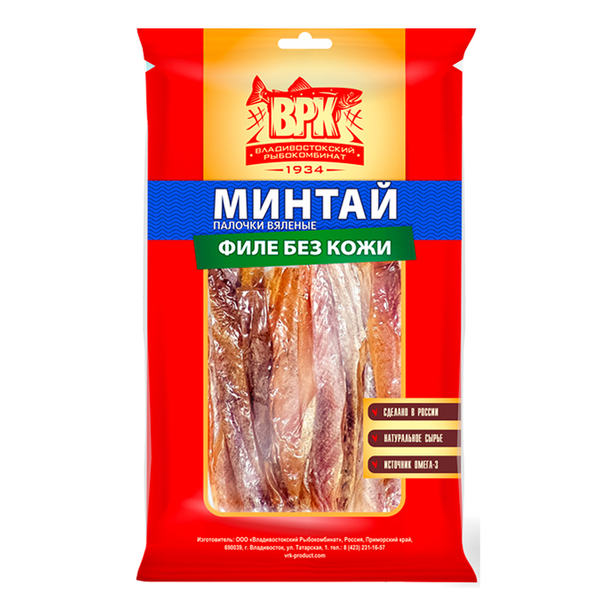 Минтай ВРК вяленый палочки 60 г