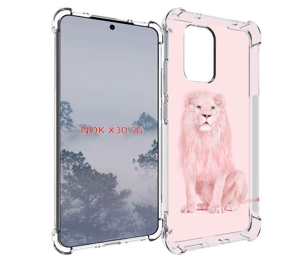 

Чехол MyPads Розовый-лев для Nokia X30 5G, Tocco