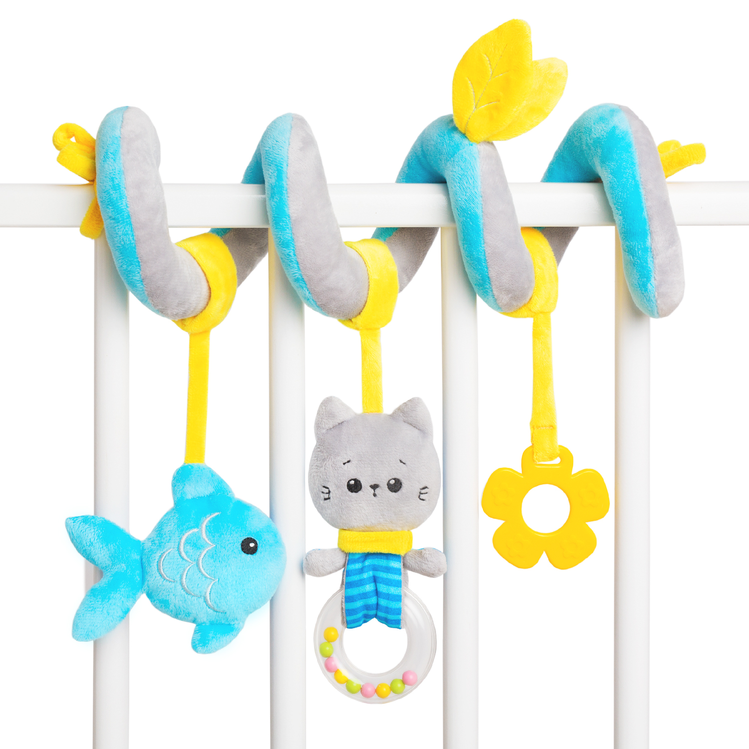 Игрушка-подвеска спираль Мякиши Котёнок Кекс игрушка подвеска колокольчик для новорожденного мишка берни