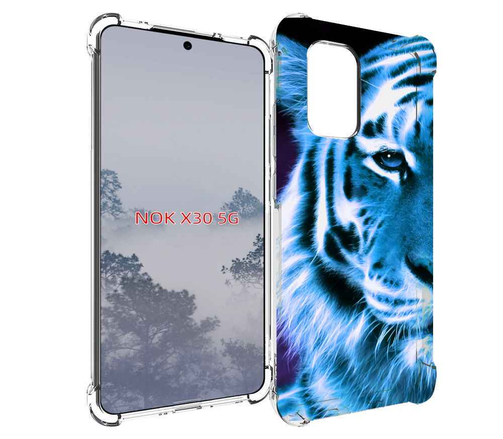 

Чехол MyPads Половина-тигра мужской для Nokia X30 5G, Tocco