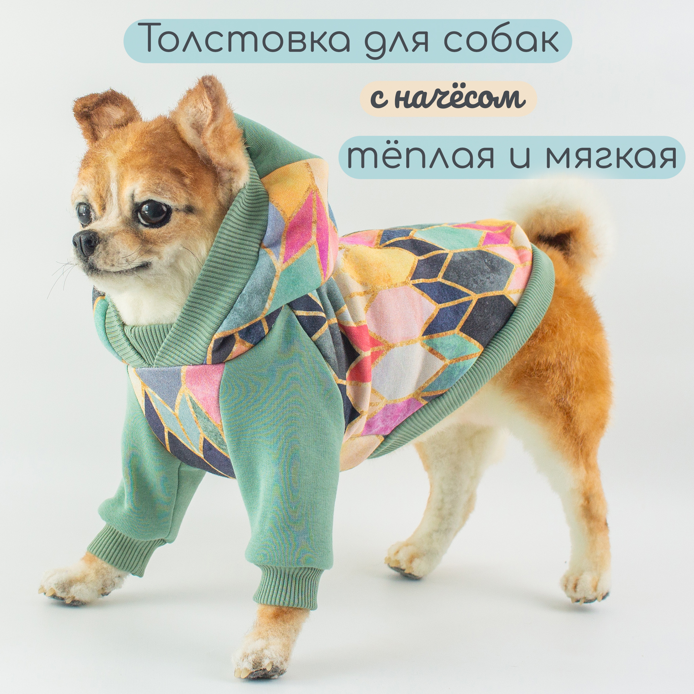 

Кофта для собак Элегантный Хвост, для мелких пород , унисекс, мультицвет ДС 24 см, Разноцветный, ХД3ДСМП