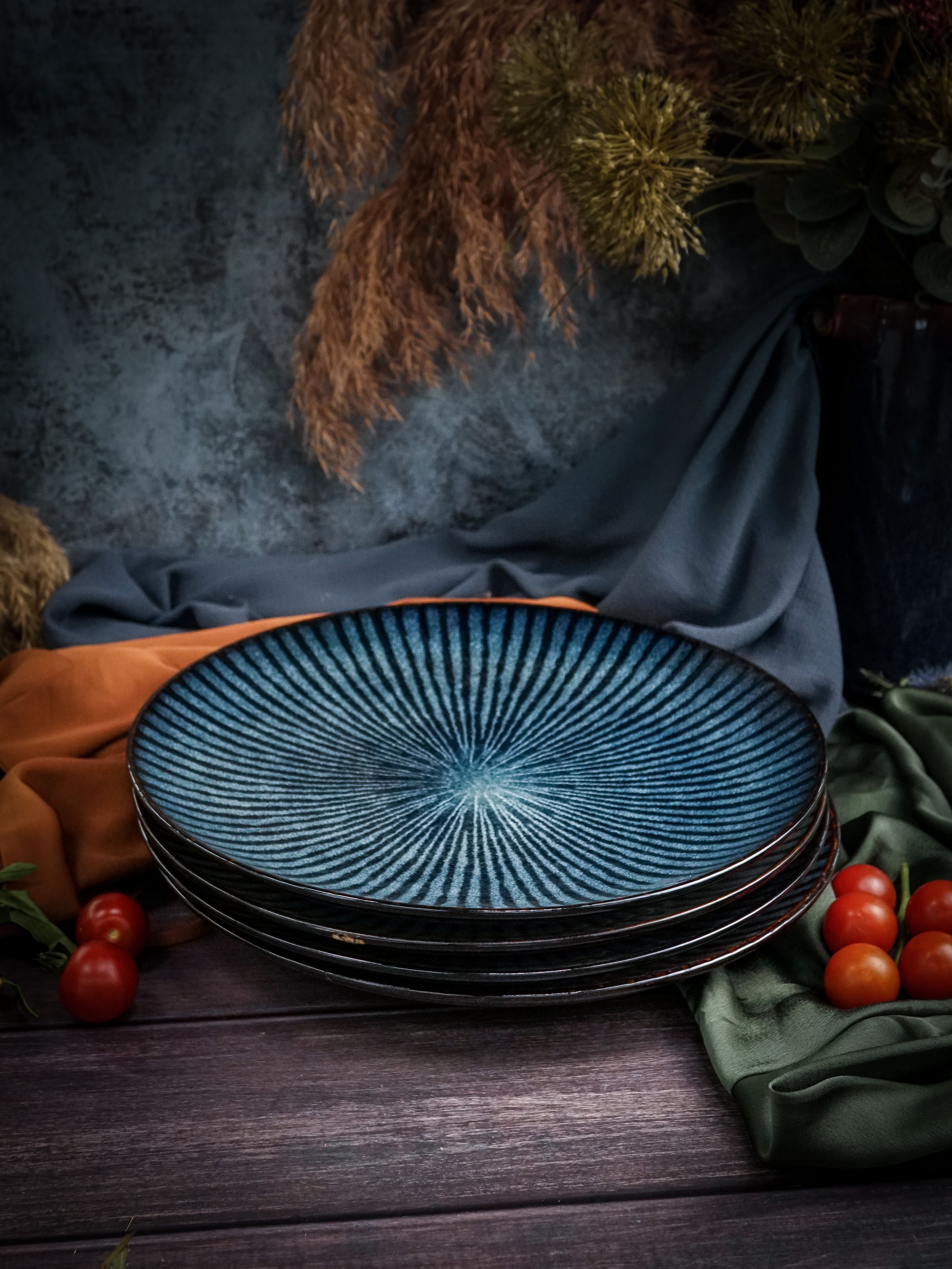 Набор обеденных тарелок Cosy & Trendy Atlantis 27 см с полосками 4 шт керамика