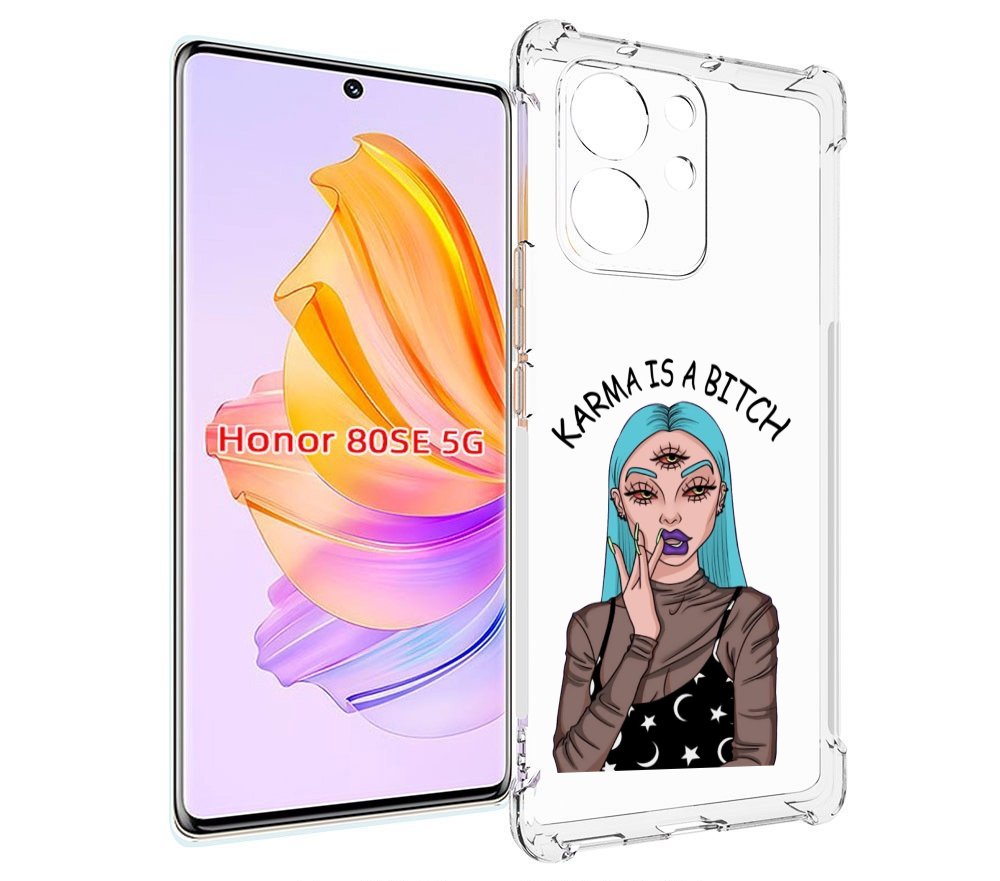 

Чехол MyPads плохая-карма женский для Honor 80 SE, Прозрачный, Tocco