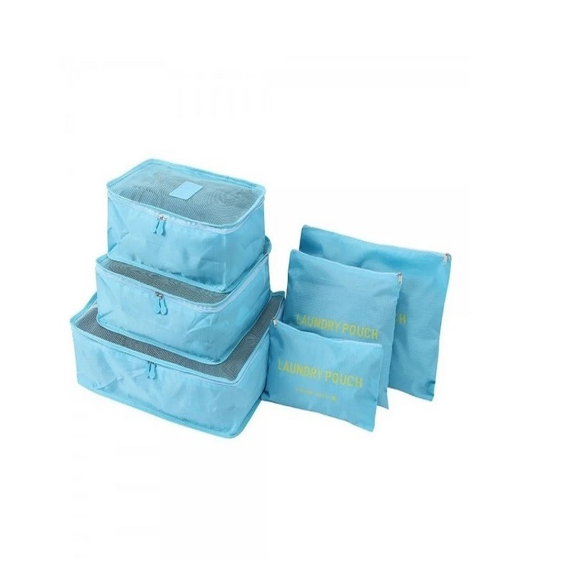 фото Набор для путешествий и хранения laundry pouch из 6 сумок органайзеров голубой baziator