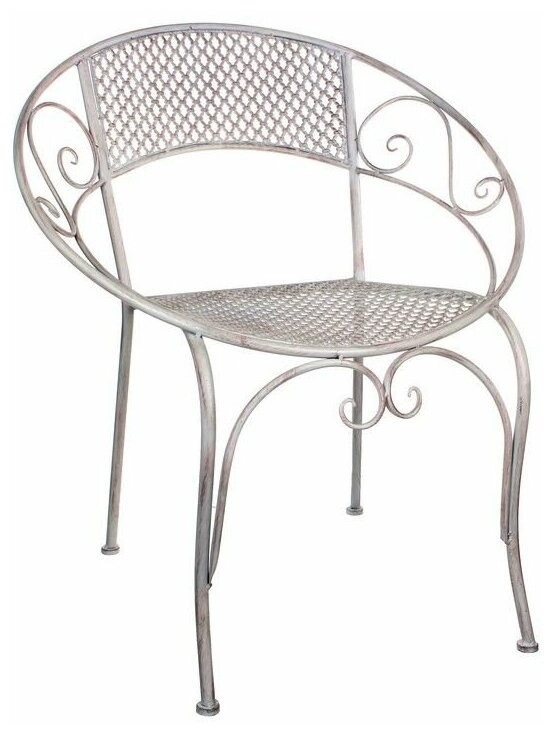 фото Садовое кресло ажурный прованс, металл, белое, 65.5х57х76 см kaemingk