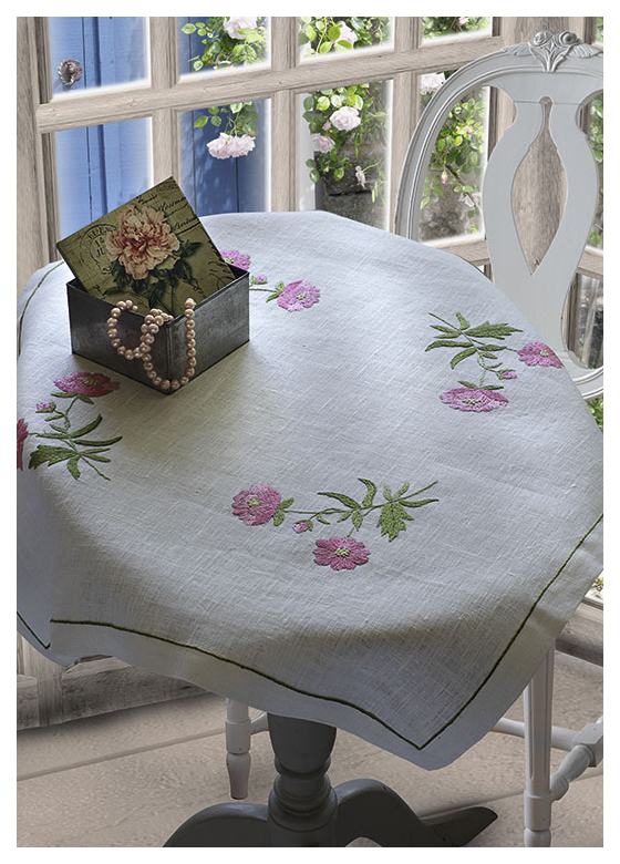 фото Набор для вышивания anchor 9240000-02332 sweet briers tablecloth, 91х91см