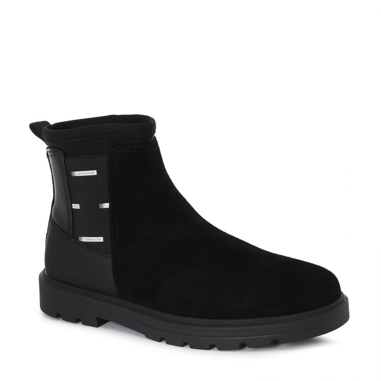 фото Мужские ботинки челси calvin klein jeans ess mid chelsea boot aop elastic цв. черный 41 eu