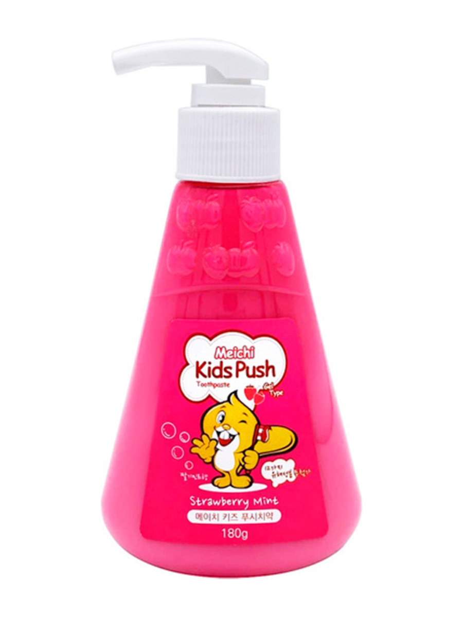 Hanil Детская зубная паста с клубникой ToothPaste Kids Srtrawberry Mint Meichi Push