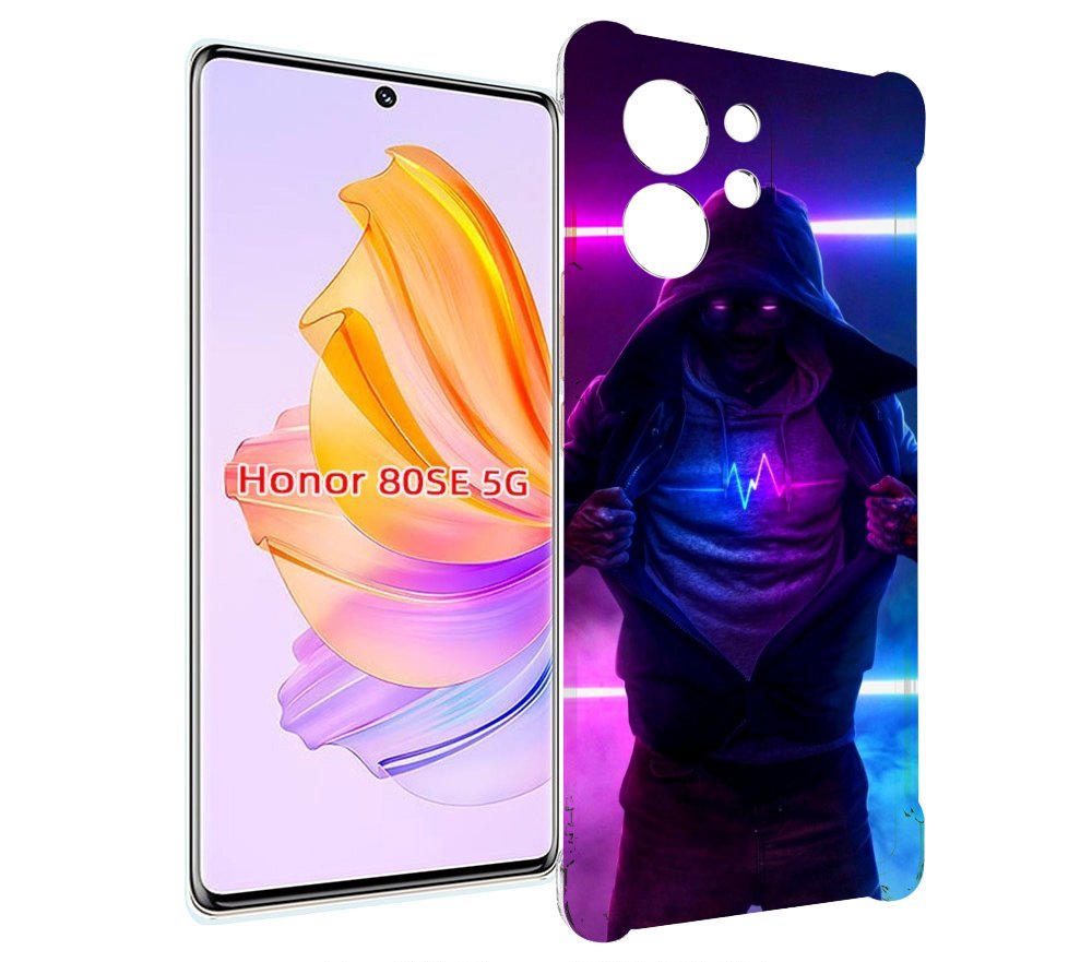 

Чехол MyPads парень в капюшоне неоновый для Honor 80 SE, Прозрачный, Tocco