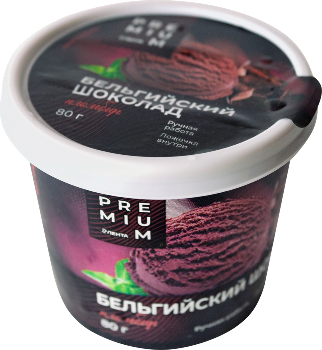 Мороженое пломбир Лента Premium бельгийский шоколад 80 г