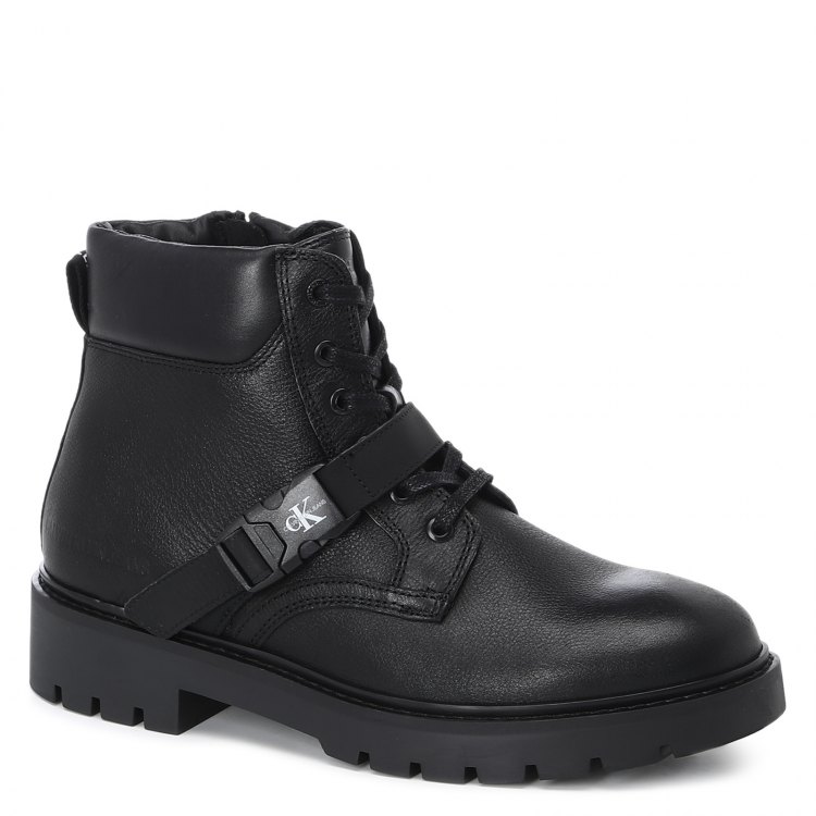 фото Мужские ботинки calvin klein jeans combat mid laceup boot w buckle цв. черный 45 eu