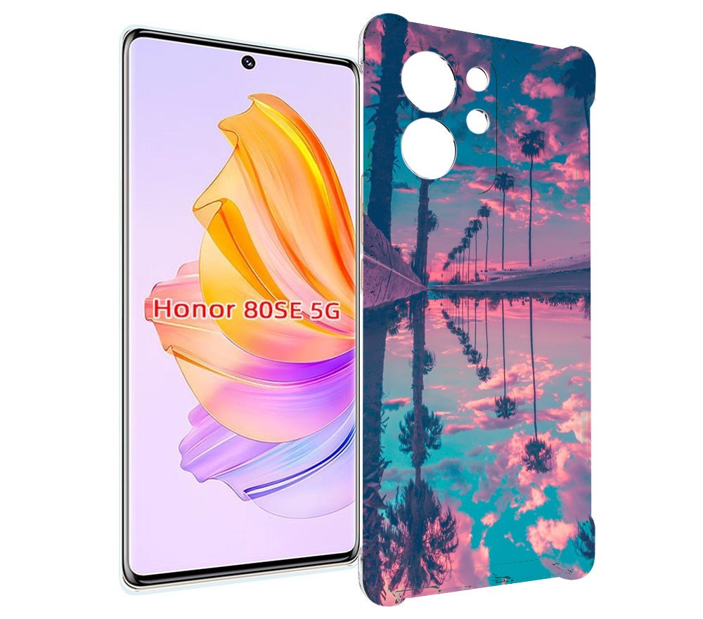 

Чехол MyPads отражение-пальм для Honor 80 SE, Прозрачный, Tocco