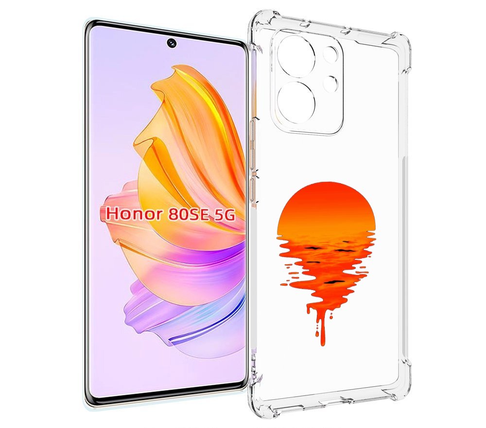 

Чехол MyPads оранжевый закат на воде для Honor 80 SE, Прозрачный, Tocco