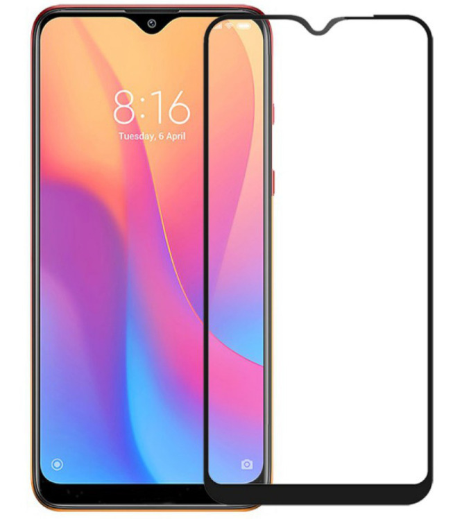 

Защитная глянцевая пленка на Xiaomi Redmi Note 8 Pro, Poco M3, Redmi 9T черная рамка