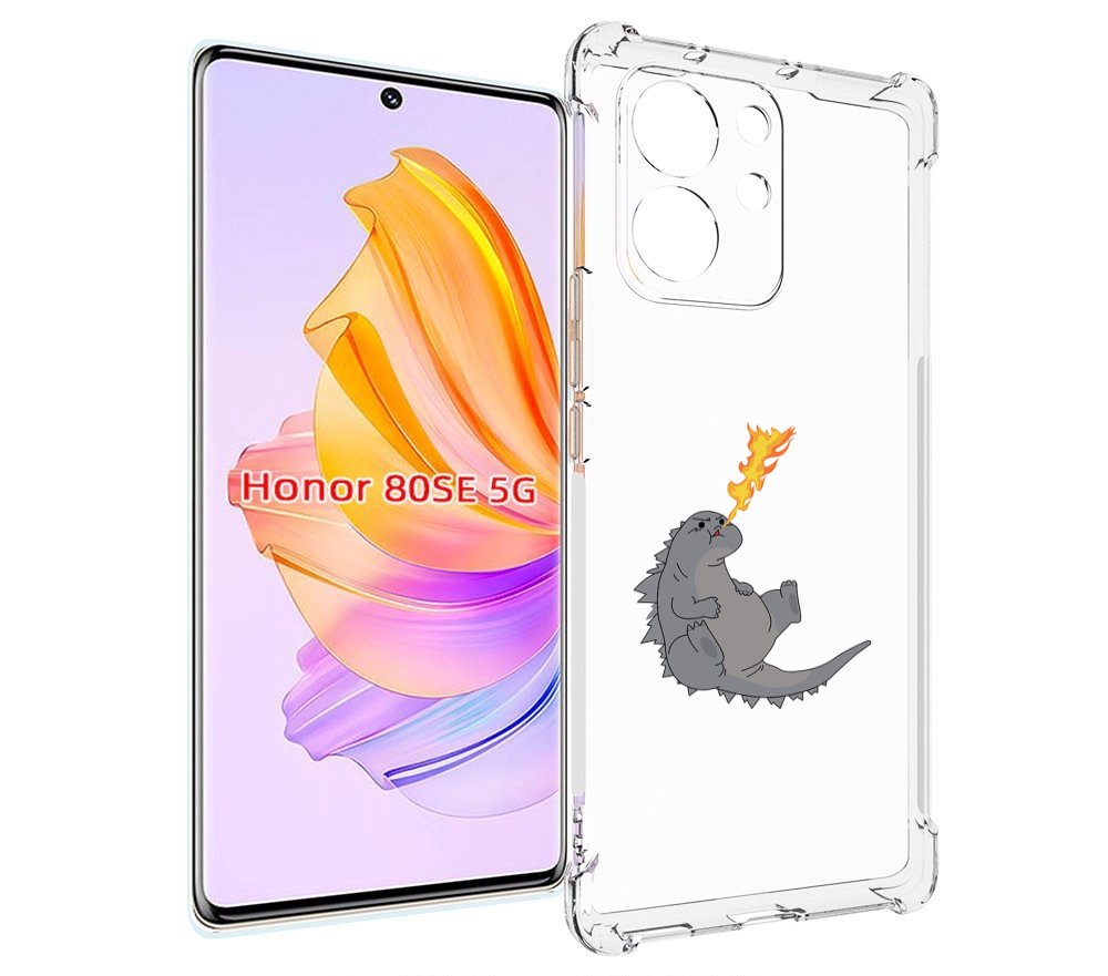 

Чехол MyPads огнедышащий-дракончик для Honor 80 SE, Прозрачный, Tocco