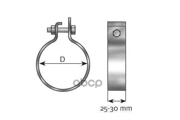 Din99780_хомут Трубы Глушителя D=80.5 H=25-30mb DINEX арт. 99780