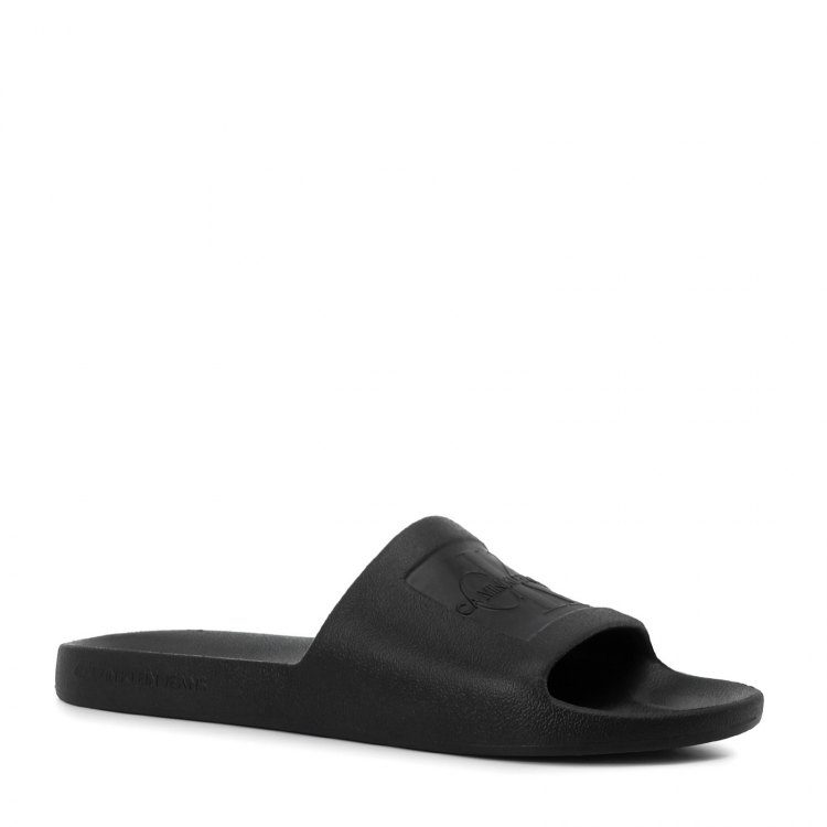 фото Мужские шлепанцы calvin klein jeans slide monogram debossed ym0ym00060 цв. черный 46 eu