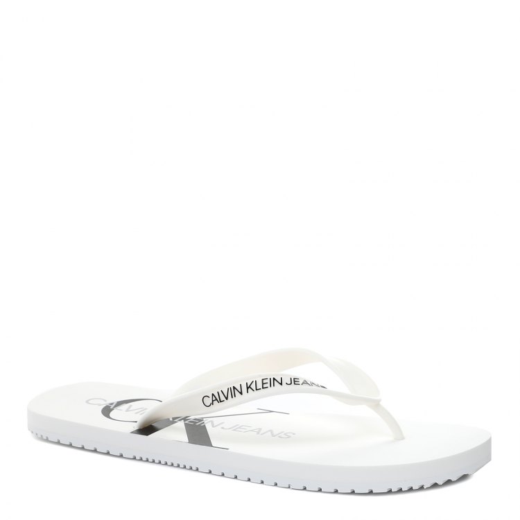 фото Мужские сланцы calvin klein jeans flip flop monogram ym0ym00055 цв. белый 40 eu