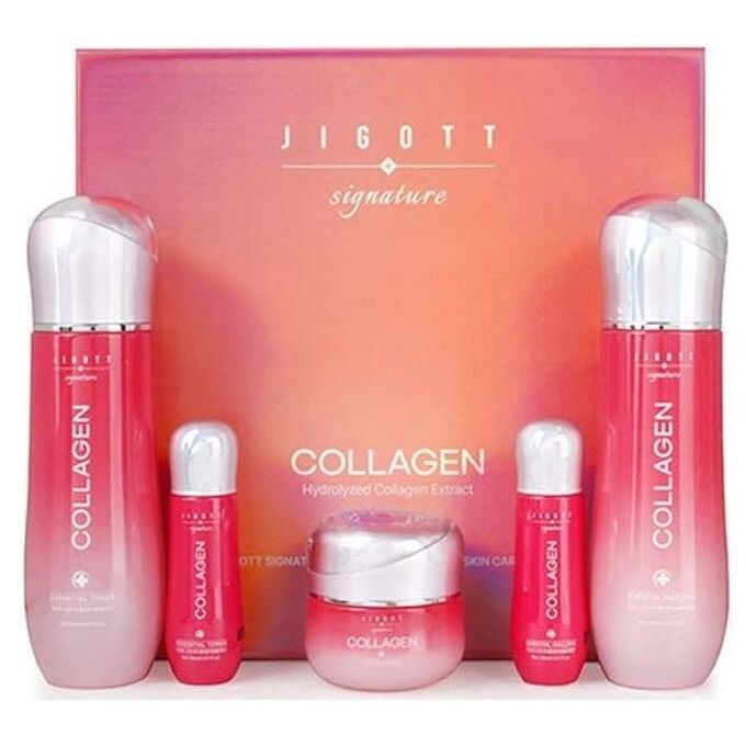 Подарочный набор Jigott Signature Collagen Essential Skin Care 3Set с коллагеном