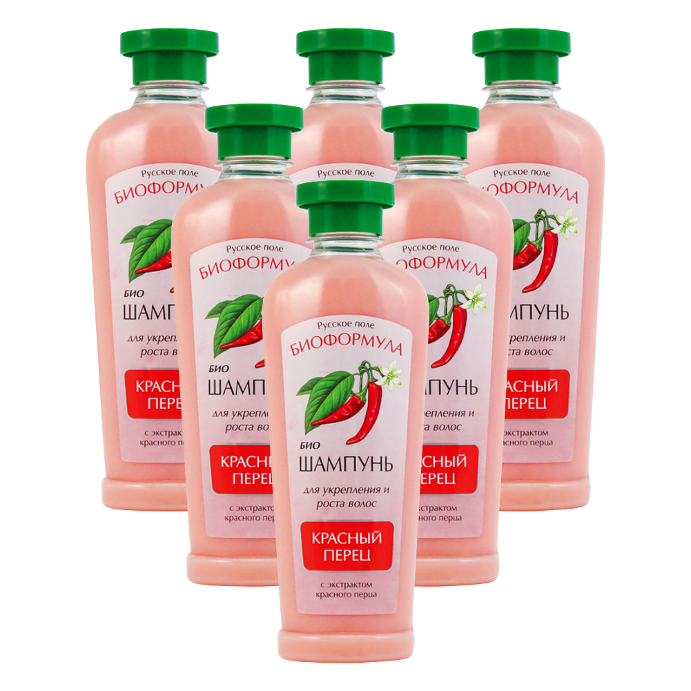 Шампунь Fratty Биоформула Красный Перец для роста волос с красным перцем 270млх6шт.