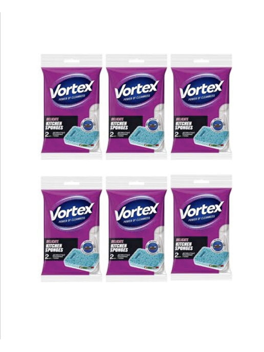 

VORTEX Губки деликатная фигурная 2шт, 6 упаковок