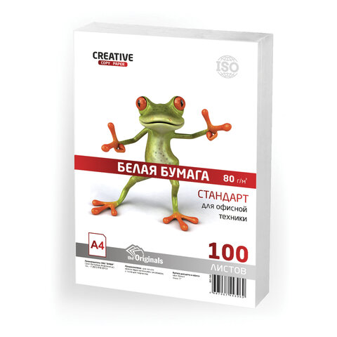 Бумага офисная А4, 100 л., СТУДЕНЧЕСКАЯ, Creative, Россия, 146% (CIE), БС 100, 5 шт