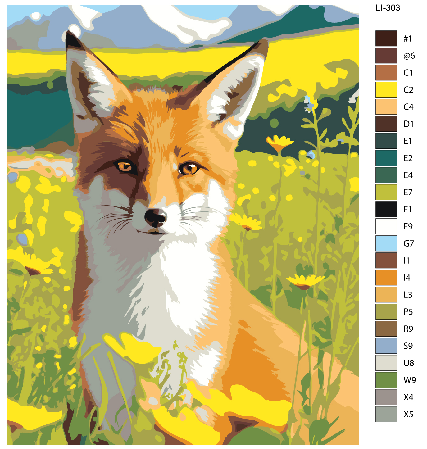 

Картина по номерам, Живопись по номерам, 72 x 90, LI-303, лиса