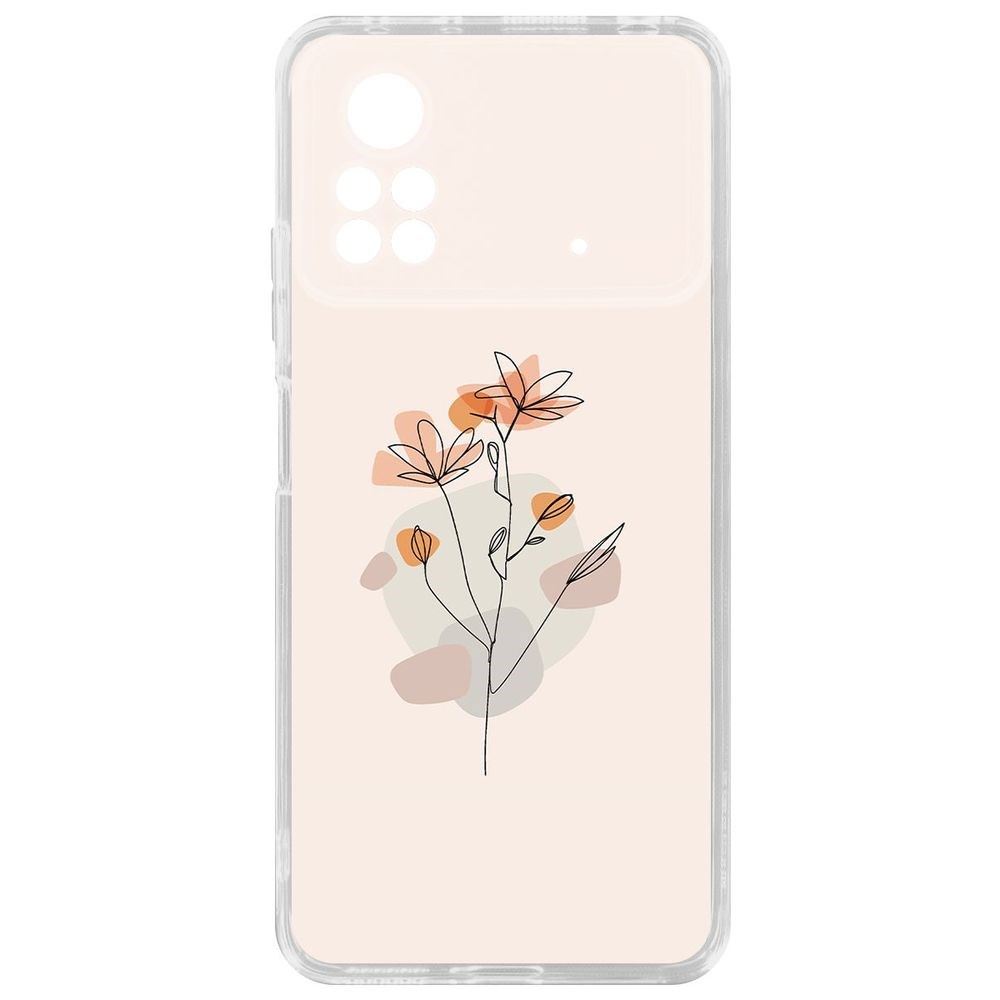 

Чехол-накладка Кейс Ромашки для Poco X4 Pro 5G, Прозрачный