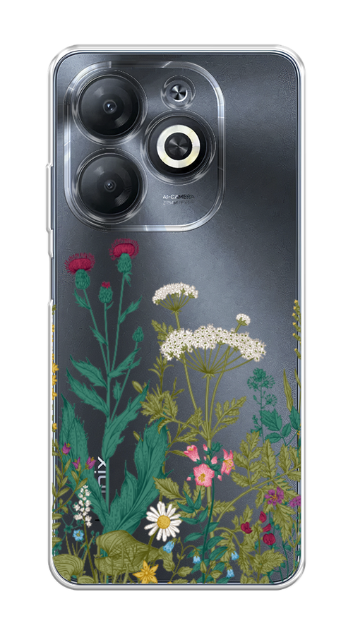 

Чехол на Infinix Smart 8 "Дикие полевые цветы", Зеленый;розовый;белый, 3105150-1