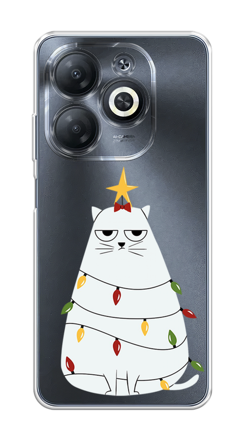 

Чехол на Infinix Smart 8 "Котик в гирлянде", Белый;красный;желтый, 3105150-1