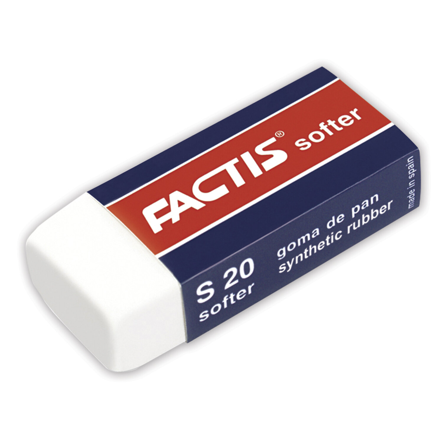 

Ластик FACTIS Softer S 20 56х24х14 мм, белый, прямоугольный CMFS20, 20 шт