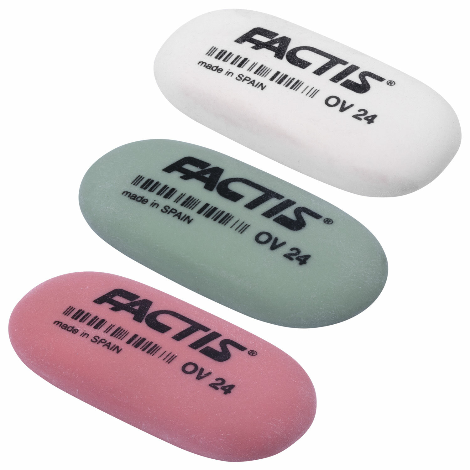 

Ластик FACTIS OV 24 49х24х9 мм, цвет ассорти, овальный, мягкий, CMFOV24, 24 шт