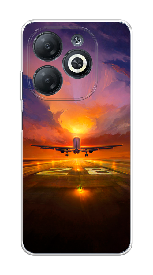 

Чехол на Infinix Smart 8 "Самолет на посадке", Оранжевый;синий, 3105150-1
