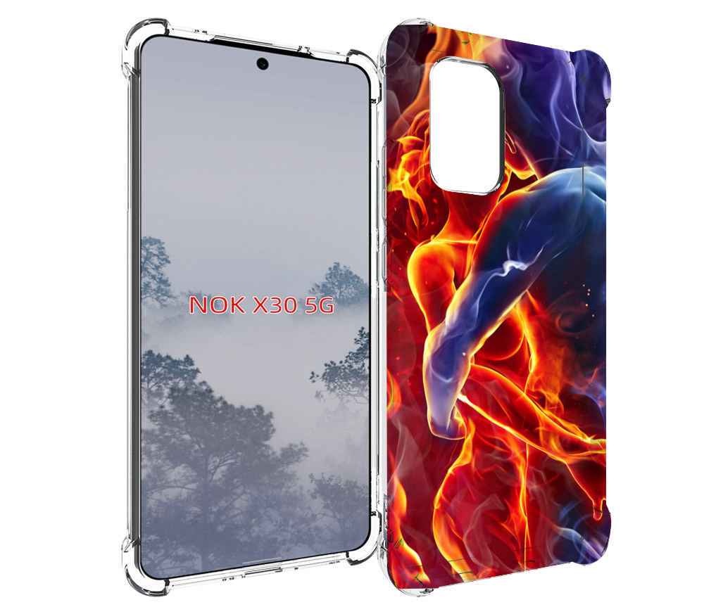 

Чехол MyPads Огонь-вода для Nokia X30 5G, Tocco
