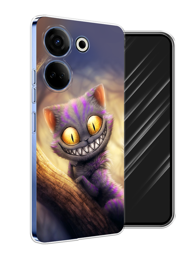 

Чехол Awog на Tecno Camon 20 Pro 4G "Cheshire Cat", Фиолетовый;желтый