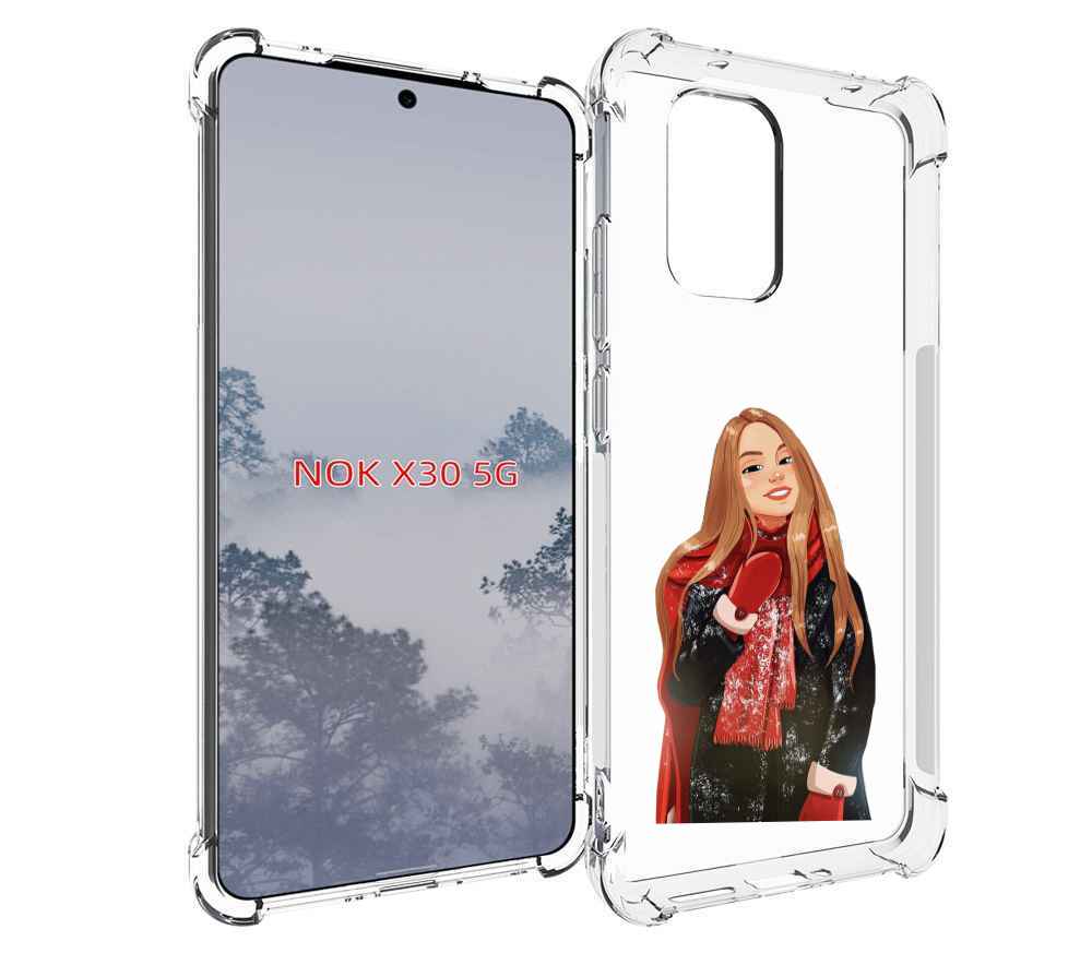 

Чехол MyPads Новогодний-зимний-арт женский для Nokia X30 5G, Tocco