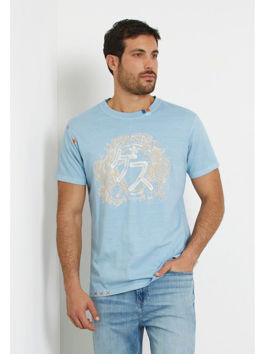 

Футболка мужская Guess GU122O1A1 синяя S, Синий, GU122O1A1